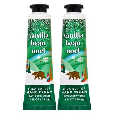Bath &amp; Body Works Shea Butter Hand Cream Travel Size1.0 Fluid Ounce, 2-Pack (Vanilla Bean Noel)