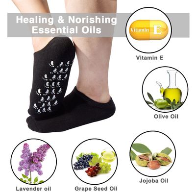 Codream Large Mens Moisturizing Gel Socks Mens Feet Care Ultimate Treatment for Dry Cracked Rough Skin on Feet Pack of 2 Pairs Black US Men 10-15