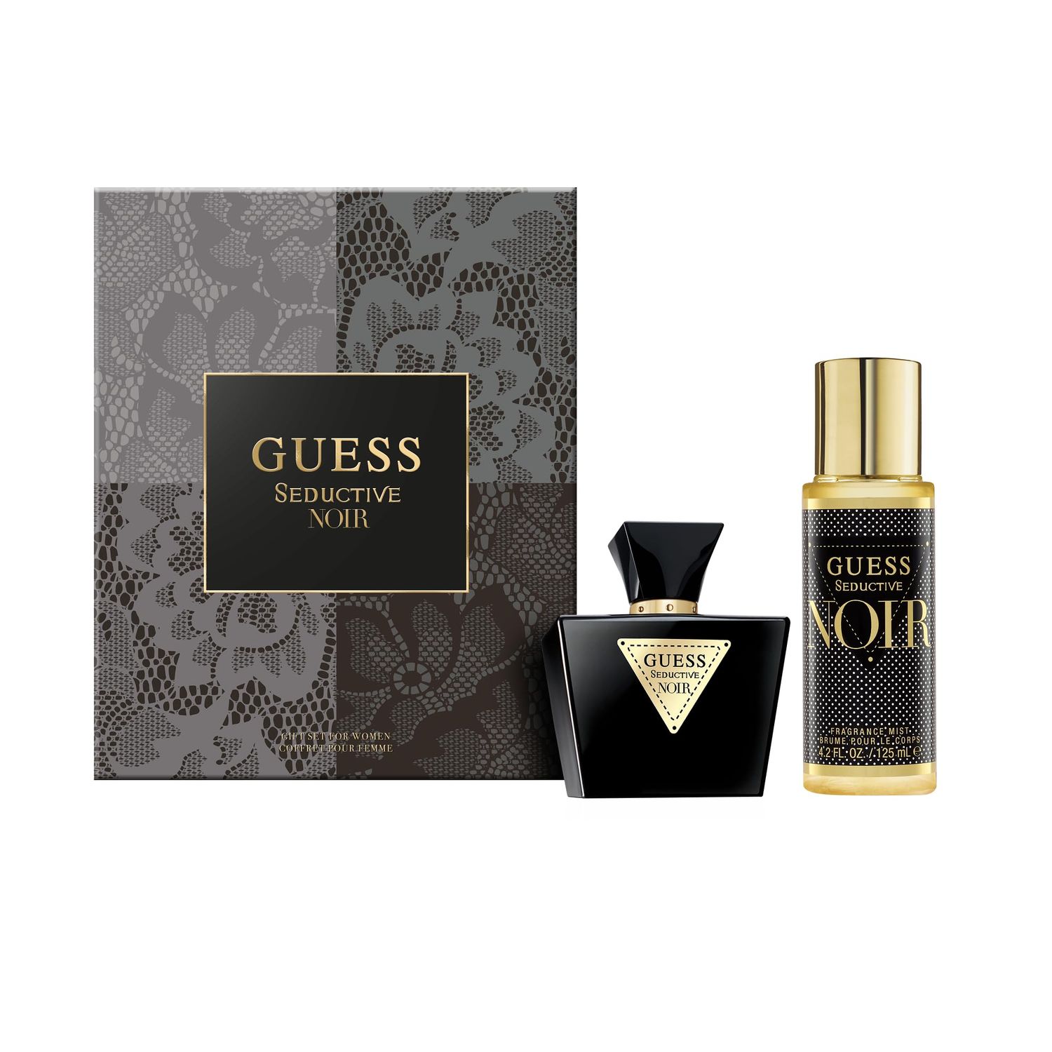 Guess Seductive Noir Women/Femme Eau de Toilette 2 Piece Gift Set - Perfume Spray 2.5 Fl. Oz. &amp; Fragrance Mist 4.2 Fl. Oz.