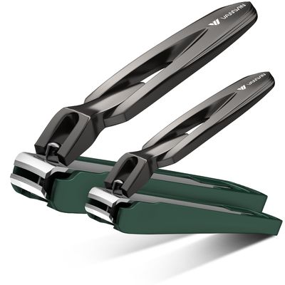 VANWIN Nail Clippers for Men with Catcher, 2-Pack Large &amp; Small Anti-Splash Nail Clippers for Fingernails &amp; Toenails, Sharp Stainless Steel Heavy-Duty Self-Collecting Nail Cutter for Men Women