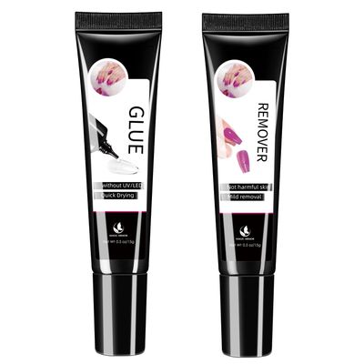 MAGIC ARMOR 15g Semi Solid Nail Glue with 15g Remover for Press On Nails Tips Gel Nail Glue No Need for UV Lamp Quick Drying a Long Lasting Fake Acrylic Nail