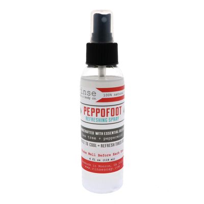 Rinse Bath &amp; Body Peppofoot Peppermint Foot Spray - Handmade Peppermint &amp; Tea Tree Foot spray with Essential Oils | Cooling, Refreshing &amp; Moisturizing | Gluten Free| All Natural Herbal Foot Spray |4oz