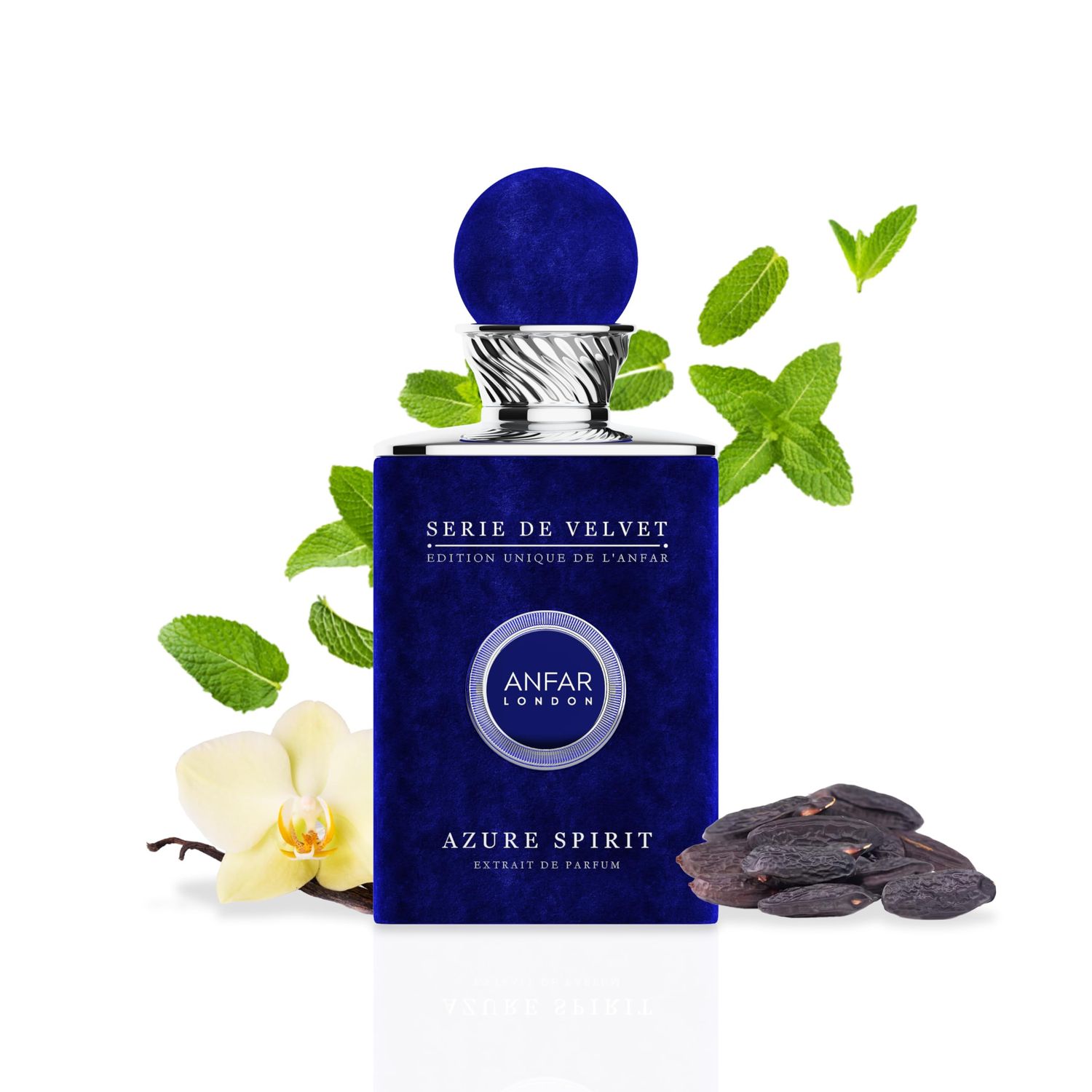 ANFAR LONDON Azure Spirit Pour Homme, Extrait de Parfum, Notes of Mint, Green Apple, Lemon, Tonka Bean, 3.4oz, For Men, 100ml