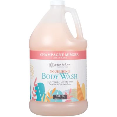 Ginger Lily Farms Botanicals Nourishing Body Wash, Champagne Mimosa, 100 Vegan &amp; Cruelty-Free, Citrus Blend Scent, 1 Gallon (128 fl oz) Refill