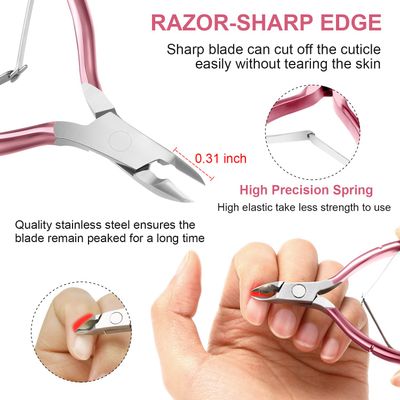Mudder Acrylic Nail Clippers Kit False Nails Tips Cutter Professional Cuticle Trimmer Nipper Cutter Pusher Remover Stainless Steel Manicure Pedicure Art Tools Set Salon Home(Pink Rose)