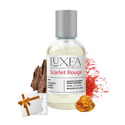 LUXEA Pheromones Perfumes for Women, Inspired Perfume, Long Lasting Saffron Amber Perfume, Eau De Parfum Cologne, Enhanced Scents Pheromone Cologne for Men&amp;Women, 1.7FL OzScarlet Rouge