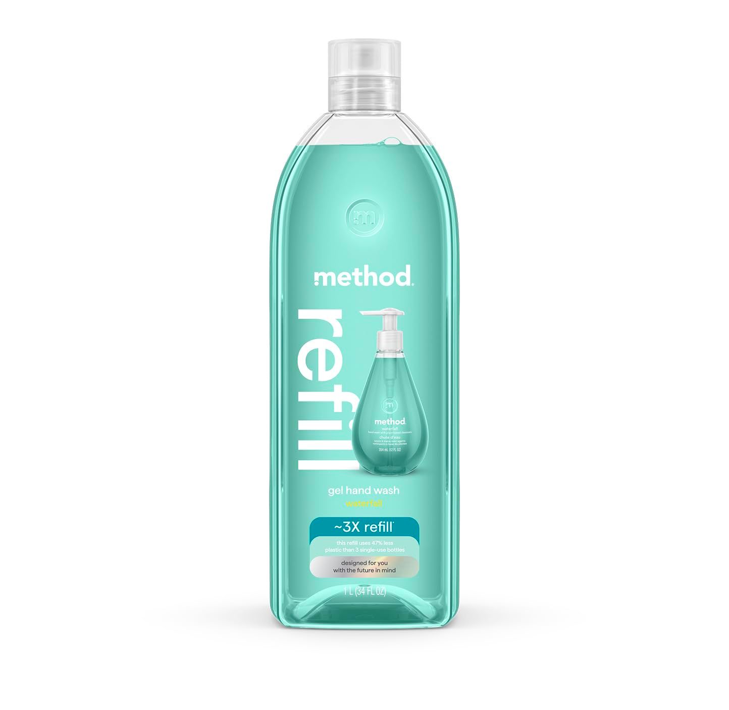 Method Gel Hand Soap, Refill, Waterfall, 34 oz (Packaging May Vary)