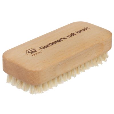 Redecker Beechwood Gardeners Nail Brush with Hard Plant Fiber Bristles, Set of 2, 4-Inches