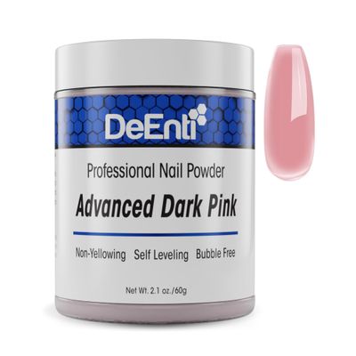 DeEnti Acrylic Nail Powder, 2oz Dark Pink Acrylic Powder Dip for Nails, Long Lasting Salon Quality, Bubble Free Professional Manicures, Fake Nails, Carving &amp; Extensions
