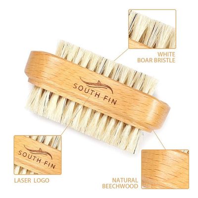 Two-side Wooden Nails Brushes for Fingers, Natural Wood and Bristle Cleaning Acrylic Nail Art Brush, Fingernail &amp; Toenail brushes for Women, Men, Girls, Manicure Pedicure Nail Scrubber Home &amp; Salon