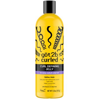 gt2b Curled Curl Defining Jelly, 15oz, for all curl types, wavy, curly &amp; coily, style your hair without the crunch, light hold, helps control frizz