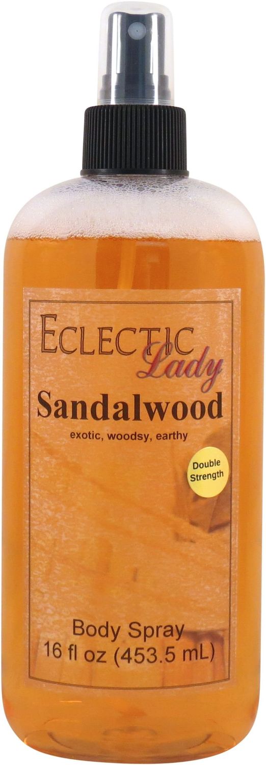 Eclectic Lady Sandalwood Body Spray, Double Strength, 16 ounces, Body Mist for Women with Clean, Light &amp; Gentle Fragrance, Cologne with Soft, Subtle Aroma For Daily Use