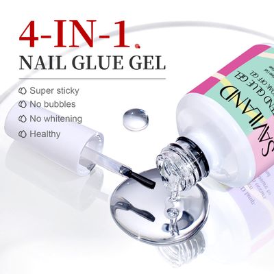 SAVILAND Gel Nail Glue: 15 ML Gel Nail Glue U V Nail Glues Super Strong Nail Glues for Press Ons, Long Lasting Nail Tips Manicure Art Tool Nail Lamp Needed