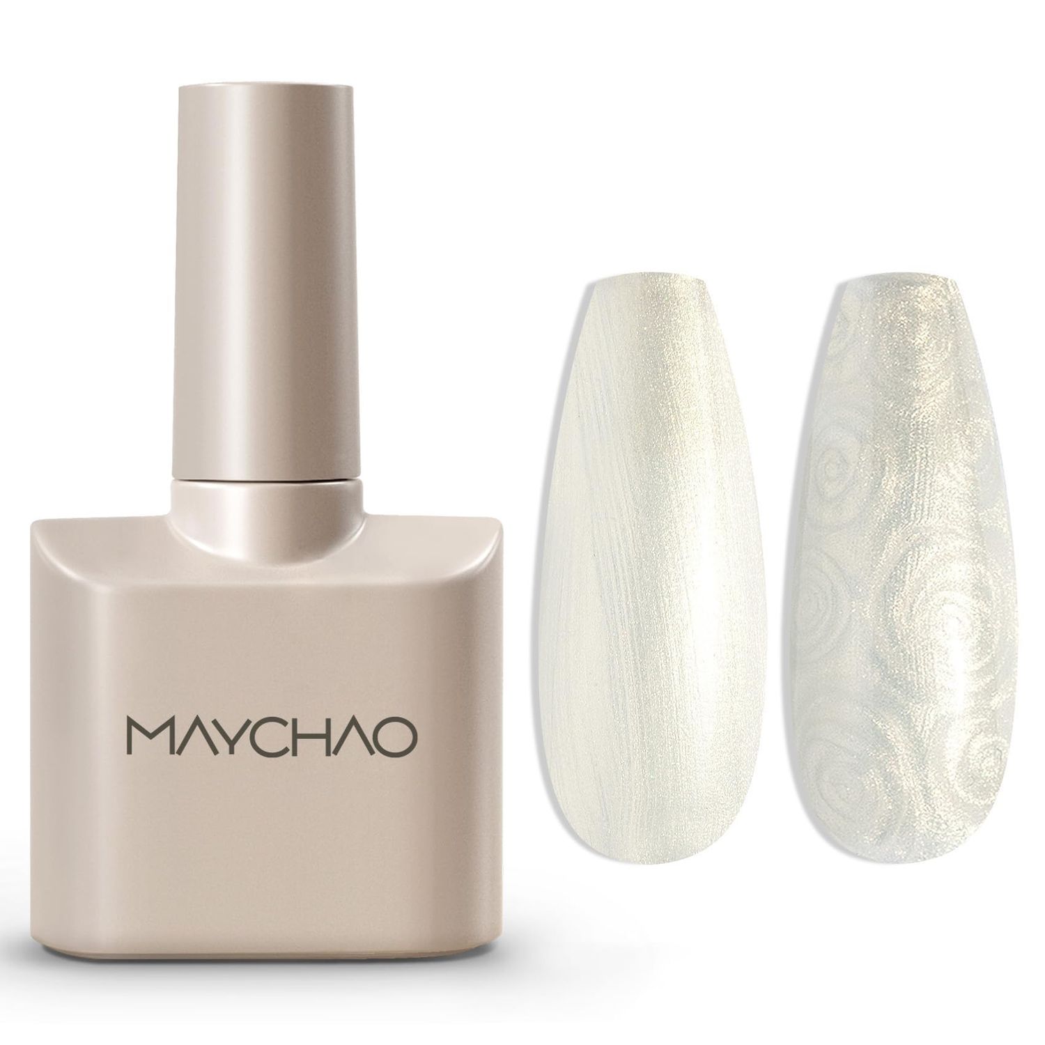 MAYCHAO 15ML Pearl Gel Nail Polish Pearlescent Shell Shimmer Mermaid Aurora Gel Polish Swirl Thread Effect Soak Off UV LED Lamp Curing for Nail Art Manicure Salon DIY at Home, 0.5 OZ