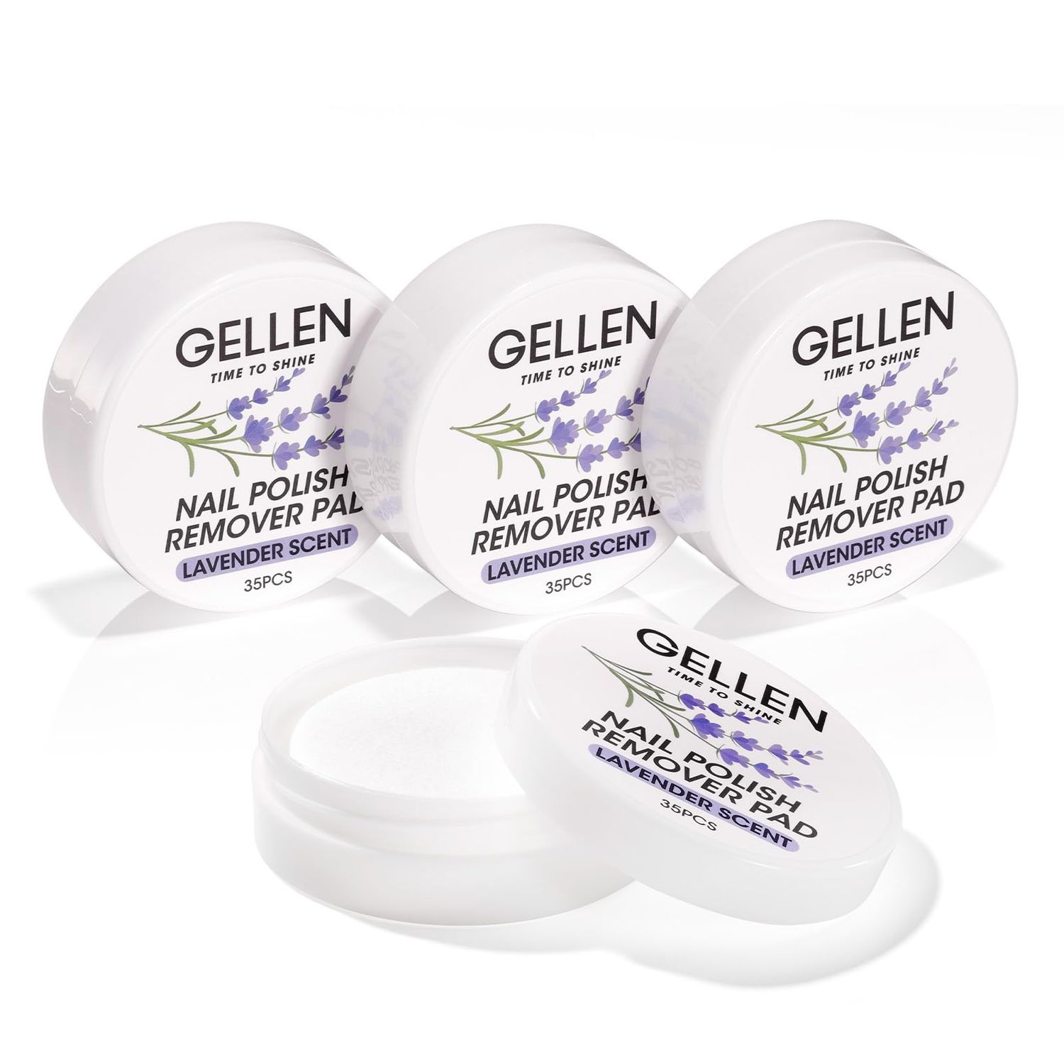 Gellen Nail Polish Remover Pads, 140pcs Non-Acetone Nail Polish Remover Wipes with Moisturizing Ingredients, Travel Wets Bulk Set For Cleaning Manicure Salon Home, Lavender Scent