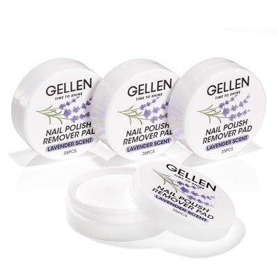 Gellen Nail Polish Remover Pads, 140pcs Non-Acetone Nail Polish Remover Wipes with Moisturizing Ingredients, Travel Wets Bulk Set For Cleaning Manicure Salon Home, Lavender Scent