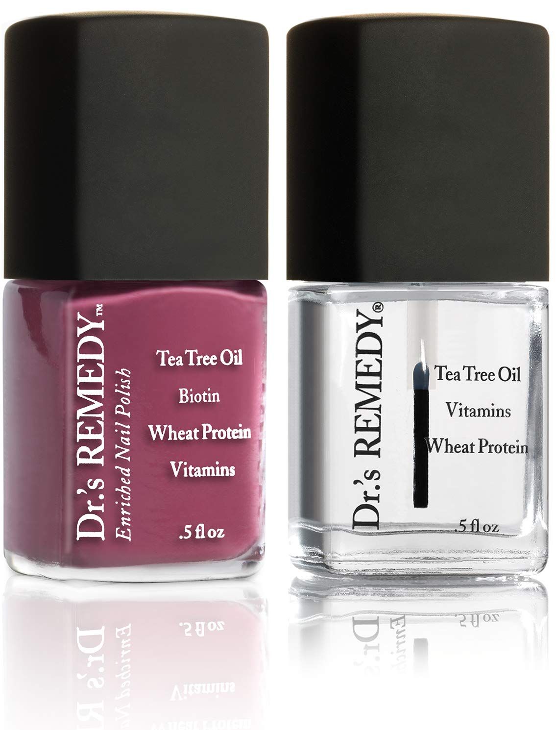 Dr.s Remedy Enriched Nail Polish, Brave Berry With Base Coat Set 0.5 Fluid Oz Each
