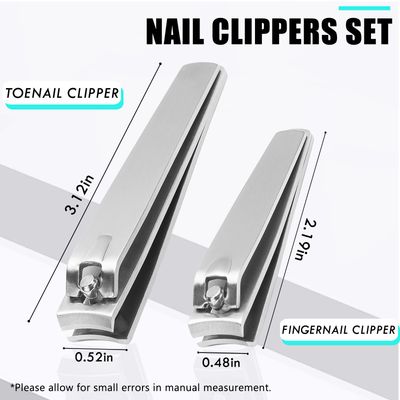 firiKer Nail Clippers Set,Sturdy Stainless Steel Ingrown Toenail and Fingernail Clipper Cutters with Sharp Curved Blades,Nail Clippers for Men Women(Silver)