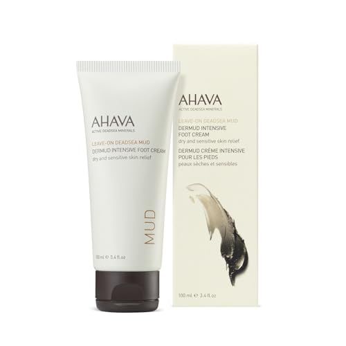 AHAVA Dermud Intensive Foot Cream - Intensely Hydrates, Moisturizes &amp; Heals Dry Cracked Heels and Feet, Enriched with Patented Osmoter and Dermud, Hippophae Oil, Lavender Oil &amp; Shea Butter, 3.4 Fl.Oz