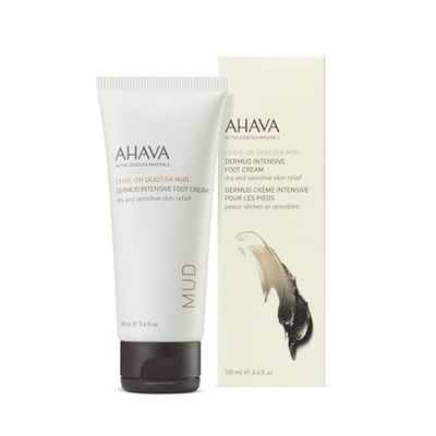 AHAVA Dermud Intensive Foot Cream - Intensely Hydrates, Moisturizes &amp; Heals Dry Cracked Heels and Feet, Enriched with Patented Osmoter and Dermud, Hippophae Oil, Lavender Oil &amp; Shea Butter, 3.4 Fl.Oz