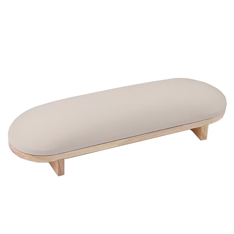 TANG SONG 1 Pcs Sponge Manicure Hand Rest Pillow Wooden Nail Stand Hand Holder Nail Table Manicure Armrest Cushion (Cream Yellow)