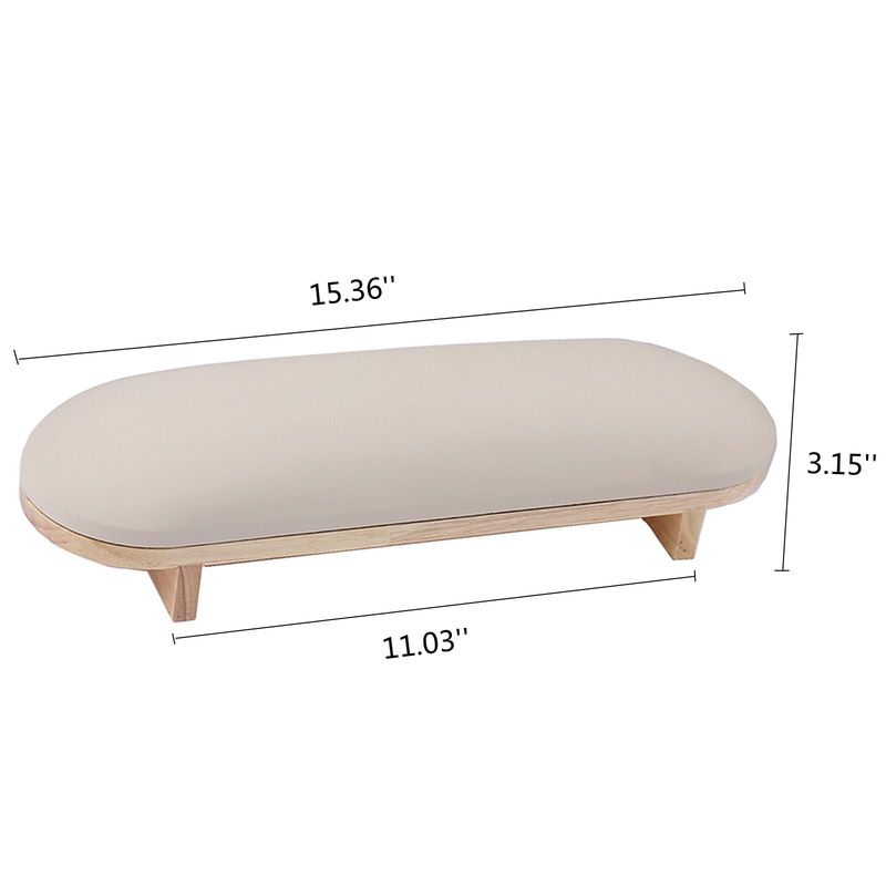 TANG SONG 1 Pcs Sponge Manicure Hand Rest Pillow Wooden Nail Stand Hand Holder Nail Table Manicure Armrest Cushion (Cream Yellow)