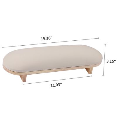 TANG SONG 1 Pcs Sponge Manicure Hand Rest Pillow Wooden Nail Stand Hand Holder Nail Table Manicure Armrest Cushion (Cream Yellow)