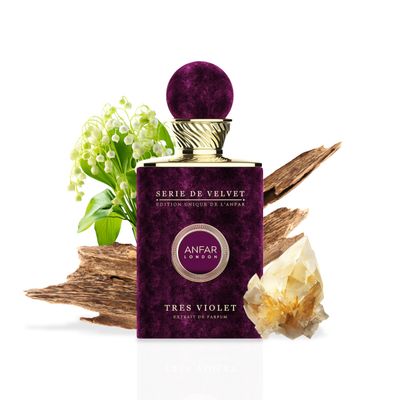 ANFAR LONDON Tres Violet Pour Femme, Extrait de Parfum for Women, Orange Blossom, Lily-of-the-Valley, Agarwood, 3.4oz, For women,100ML
