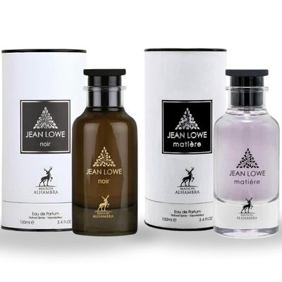 Lattafa Maison Alhambra JEAN LOWE NOIR &amp; JEAN LOWE MATIERE - EDP Sprays 100ML (3.4 OZ) (VALUE PACK)
