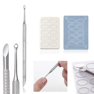 HaimiLiya Pre-treatment Cuticle Pusher, Russian Prep Nail Pushers, Dual Ended Cuticle Remover with 100/180 Grit Sandpaper Sheets, Nail Care for Manicure Pedicure Nail Art
