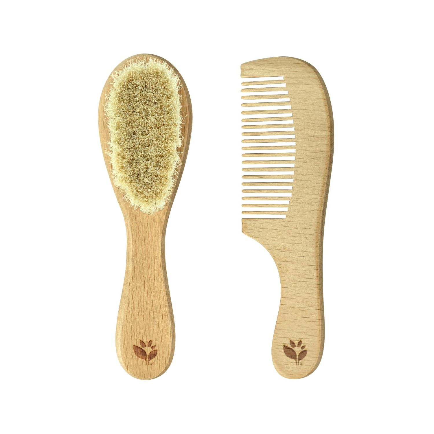 green sprouts Baby Brush &amp; Comb Set | Gently grooms babys hair | Made of natural wood and bristles