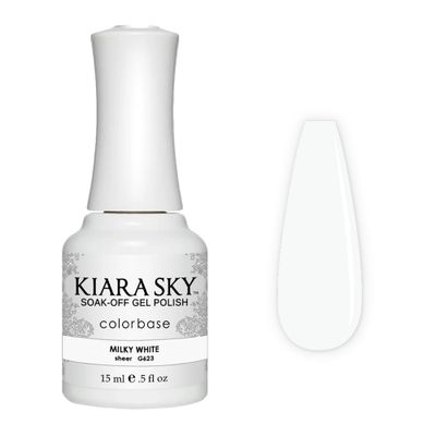 KIARA SKY Soak Off Gel Nail Polish 0.5 fl oz, MILKY WHITE (G623)