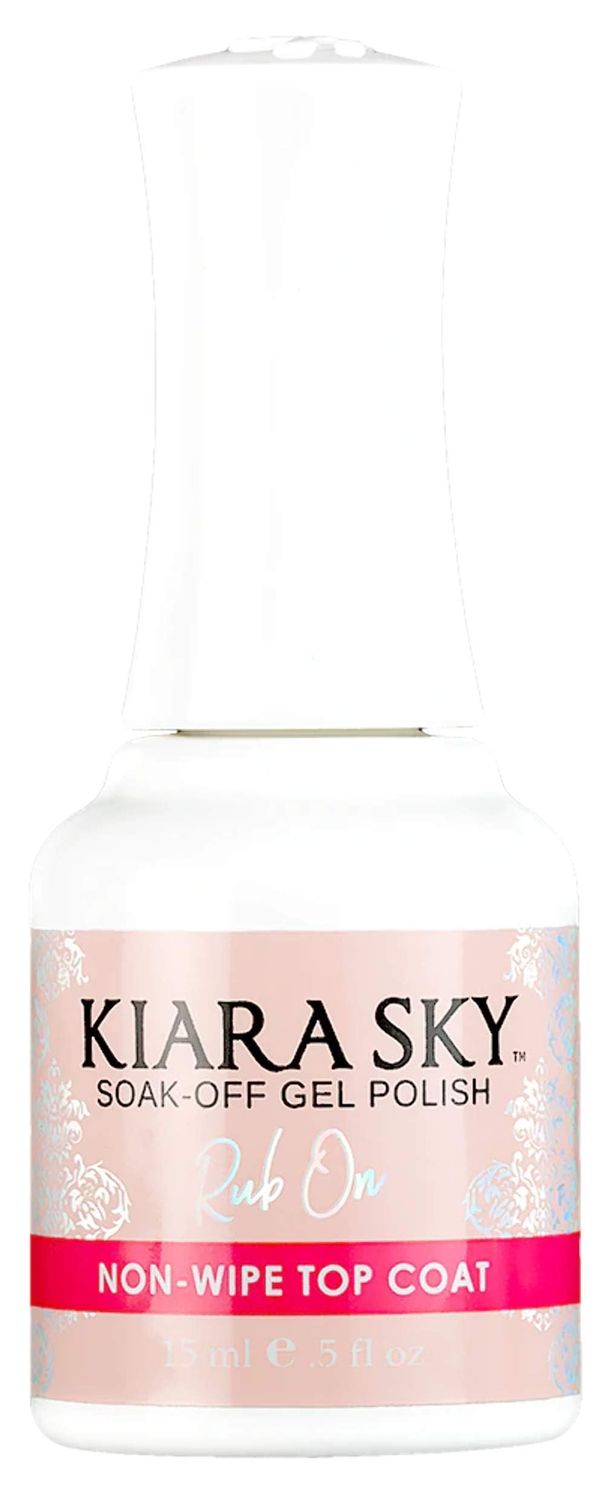 KIARA SKY Professional Nails LED UV Soak Off Rub On Non Wipe Gel Top Coat for Nails.