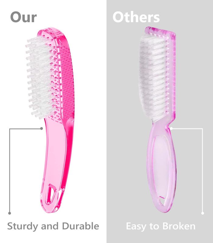 Larbois Nail Brush for Cleaning Fingernails, 4Pack Handle Grip Nail Brushes Fingernail Brush for Cleaning Nail Scrub Brush for Toes and Nails Women Men (Color3)