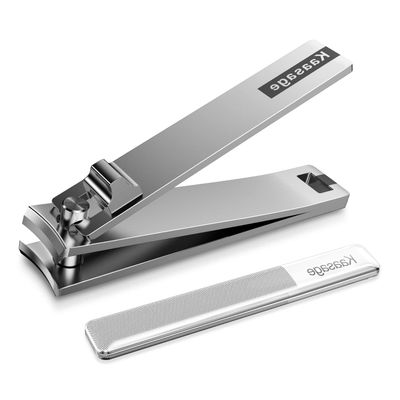Kaasage Nail Clipper and File, Professional Stainless Steel Heavy Duty Nail Cutter with Ergonomic Long Handle and Sharp Jaw Clip Finger Nails and Thick Toenails Easily, Gift for Adults, Men &amp; Seniors