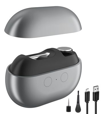 Blessource Electric Nail Clipper,2-in-1 Electric Nail Trimmer Polishing&amp;Fragments Storage with Led Light with Two Speeds Gears for All People(Gray and White Models are Shipped Randomly.)