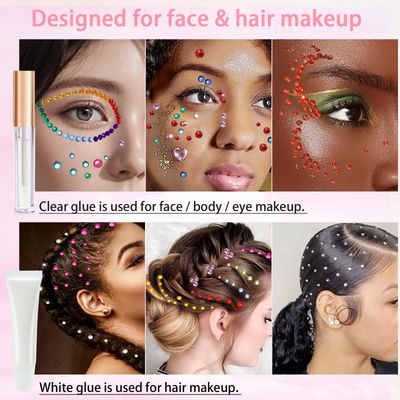 Face Gems Kit with Makeup Glue, Hair Gems Colorful Face Jewels Clear Face Rhinestones, Picker Pencil Tweezer and Brush for Face Eye Hair Body Makeup
