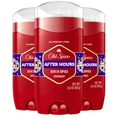 Old Spice Aluminum Free Deodorant for Men, 24/7 Odor Protection, 24/7 Freshness &amp; Lasting Scent, Afterhours with Spice Scent, 3.0 oz (Pack of 3)