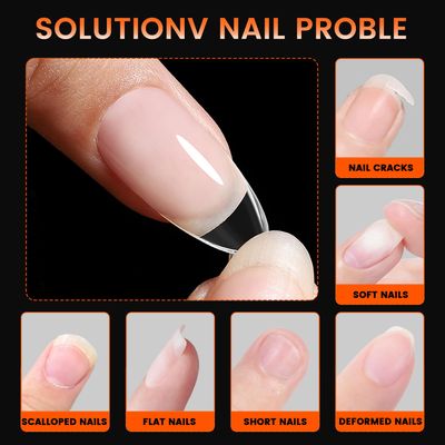 YOKEFELLOW Almond Nail Tips - 280Pcs Tipex Instant Apex Nail Tips Rear Edge Pre-Etched 14 Sizes Crafted with a High Apex and Seamless Extension Acrylic Nails Kit Press on Nails DIY Salon