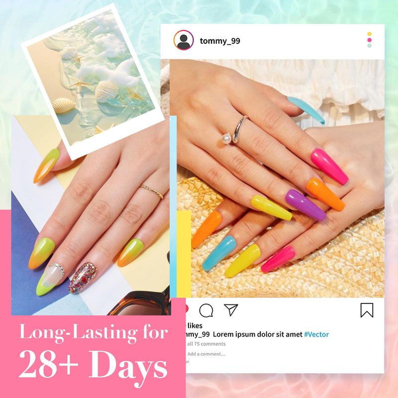 AZUREBEAUTY 170Pcs Dip Powder Nail Kit, 36 Color Neon Bright Blue Yellow with Dipping Powder Base/top Coat Activator Liquid Set &amp; Removel Kit for French Nail Art Salon DIY Home