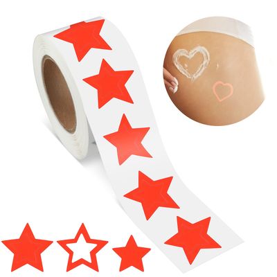 AHQiZFX 500 Pcs Tanning Stickers Roll, 1 Inch Red Self-Adhesive Star Shape Stickers for Tanning Beds &amp; Salons, Sunbathing Supplies for Adults &amp; Children