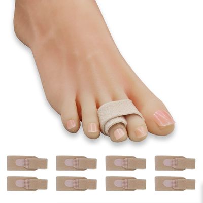 Winiyou Fabric Toe Wraps for Women and Men, 8 Pack of Toe Splints for Broken Toe, Hammer Toe, Crooked Toe, Curled Toe, Toe Separators Bandages for Straightening Small Toes, Bent Toes
