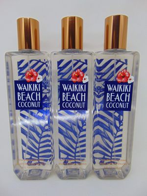 Bath &amp; Body Works Fine Fragrance Mist Waikiki Beach Coconut 2017 - Lot of 3