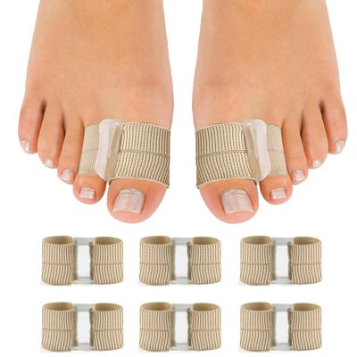 szemauy Gel Toe Spacers, Bunion Corrector with Double Loops(6Pcs), Portable Toe Separators for Women and Men for Bunion, Overlap, Hammer Toe