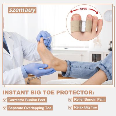 szemauy Gel Toe Spacers, Bunion Corrector with Double Loops(6Pcs), Portable Toe Separators for Women and Men for Bunion, Overlap, Hammer Toe