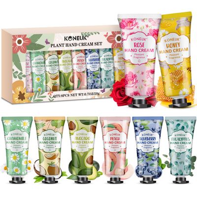 KONEUK 8 Pack Hand Cream Gifts Set For Women, Mini Hand Lotion Travel Size for Dry Cracked Hands, Bulk Hand Cream for Mom Gifts, Bridal Shower Favors, Birthday Gifts and Small Gifts for Women