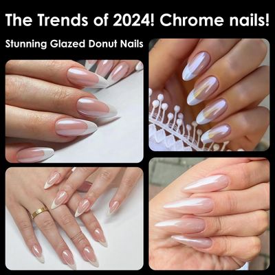 Moonlight Chrome Nail Powder, BORNBYME Magic Aurora Chrome Nail Glossy Mirror Effect Holographic Nail Glitter White Shimmer Sugar Pigment for Nails Art Design