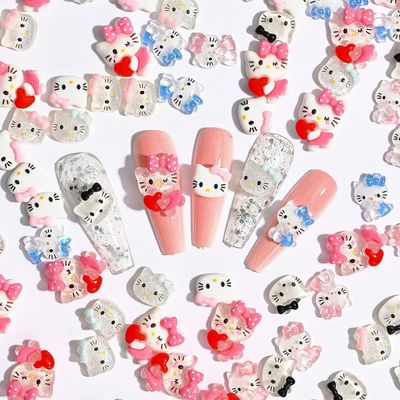 40 Pcs Cute Nail Charms for Acrylic Nails Resin Design Cartoon Nail Rhinestone Anime Kawaii Nail Charms Cute Nail Jewelry Accessories DIY Craft Phone Case Decoration 0.55 0.43 inch