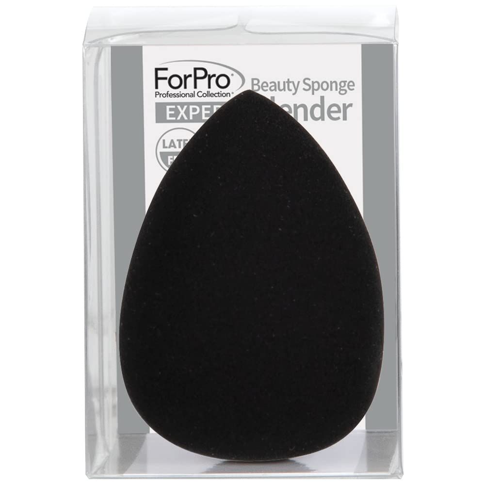 ForPro Professional Collection Expert Beauty Sponge Blender, Premium Makeup Sponge, Latex-Free, 100 Vegan &amp; Cruelty-Free, Black