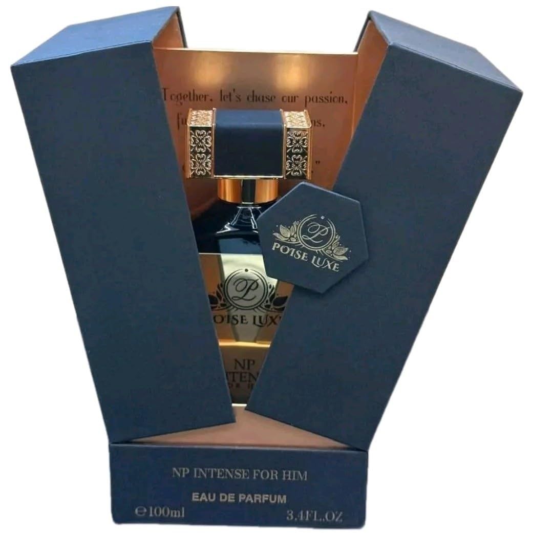 Original brand: Poise Luxe NP INTENSE FOR Him, 100ML Eau de Parfum - Luxury Arabic Mens Cologne with Citrus Fruity Leather Smoky Woody Aromatic Sweet Fresh Musky Notes Made in Dubai U.A.E.